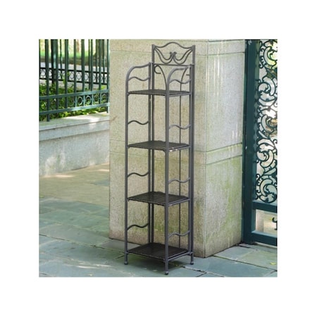 International Caravan 12 in. Valencia 4-Tier Plant Stand, Chocolate 4120-CH